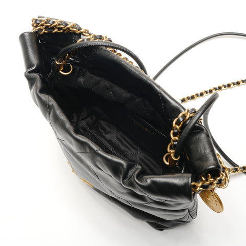 CHANEL Chanel 22 Shiny Calfskin Shoulder Bag black WS26643