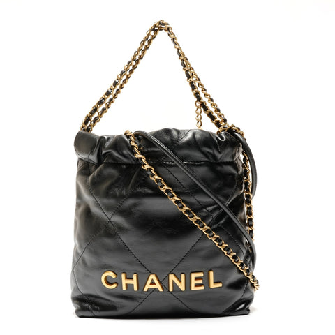 CHANEL Chanel 22 Shiny Calfskin Shoulder Bag black WS26643