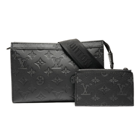 LOUIS VUITTON Monogram Shadow Gaston Wearable Wallet M81115 Shoulder Bag black WS26644