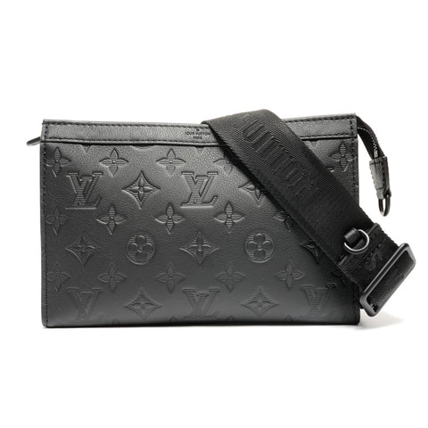 LOUIS VUITTON Monogram Shadow Gaston Wearable Wallet M81115 Shoulder Bag black WS26644