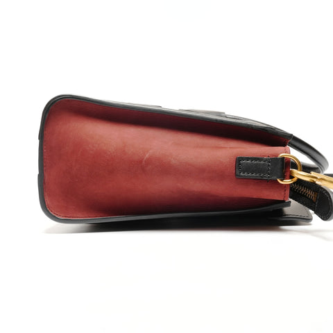 CELINE Luggage Nano 2WAY Bordeaux Handbag Red WS26645