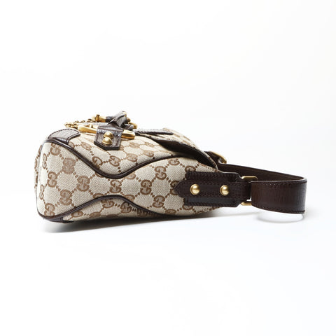 GUCCI Horsebit GG canvas one belt Shoulder Bag Brown WS26646
