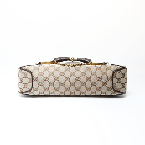 GUCCI Horsebit GG canvas one belt Shoulder Bag Brown WS26646