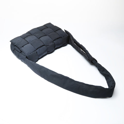 BOTTEGAVENETA Paddett Tech Cassette Maxi Nylon Shoulder Bag black WS26648