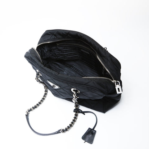 PRADA Nylon quilting Shoulder Bag black WS26649