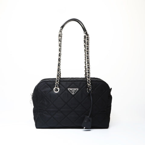 PRADA Nylon quilting Shoulder Bag black WS26649