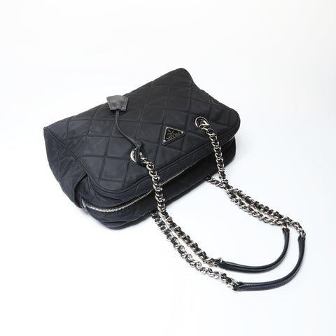 PRADA Nylon quilting Shoulder Bag black WS26649