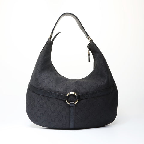 GUCCI GG Canvas Interlocking One-Shoulder Bag Shoulder Bag black WS26651