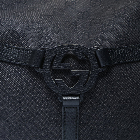 GUCCI GG Canvas Interlocking One-Shoulder Bag Shoulder Bag black WS26651