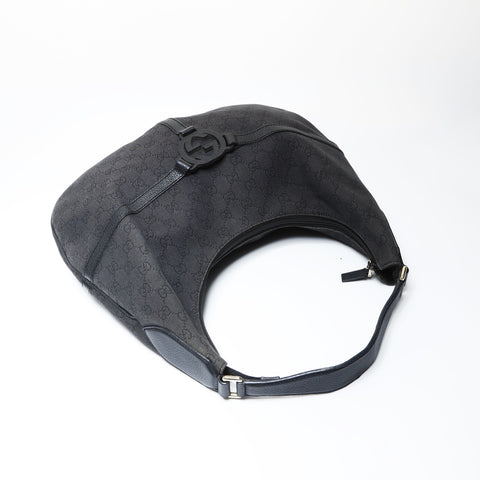 GUCCI GG Canvas Interlocking One-Shoulder Bag Shoulder Bag black WS26651