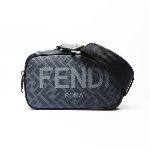FENDI Zucca Pattern Logo Camera Bag Shoulder Bag black WS26654