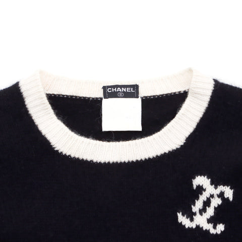 シャネル CHANEL ココマーク カシミヤジャンパー サイズ44 1998年 その他アウター カシミヤ ブラック×ホワイト WS2665