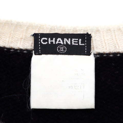 シャネル CHANEL ココマーク カシミヤジャンパー サイズ44 1998年 その他アウター カシミヤ ブラック×ホワイト WS2665