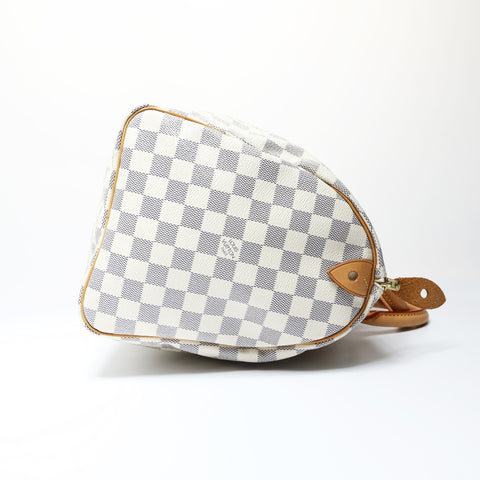 LOUIS VUITTON 2010 Damier Speedy 35 Azur Boston bag white WS26661