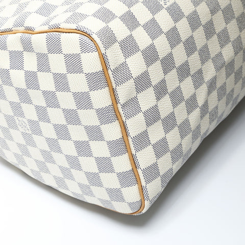 LOUIS VUITTON 2010 Damier Speedy 35 Azur Boston bag white WS26661