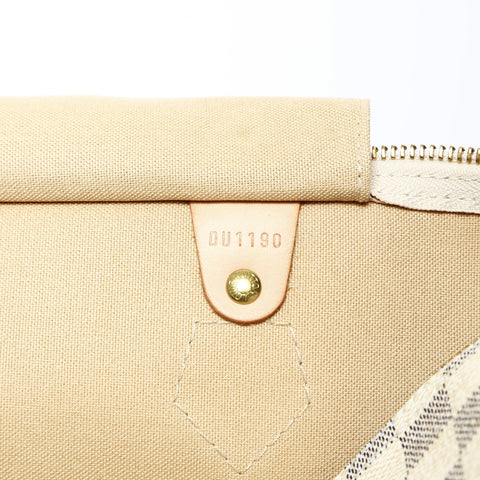 LOUIS VUITTON 2010 Damier Speedy 35 Azur Boston bag white WS26661