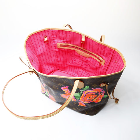 LOUIS VUITTON 2008 Monogram Rose Neverfull MM M48683 Tote Bag Brown WS26662