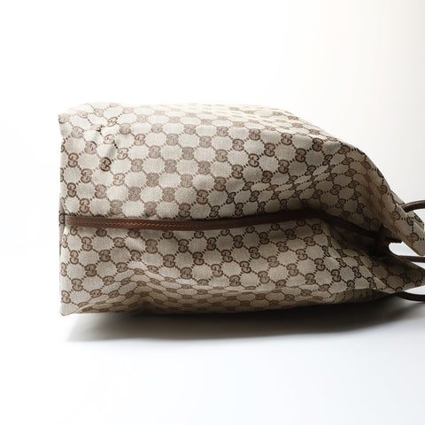 GUCCI GG Canvas Large Tote Shoulder Bag Brown WS26664