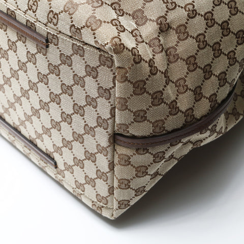 GUCCI GG Canvas Large Tote Shoulder Bag Brown WS26664