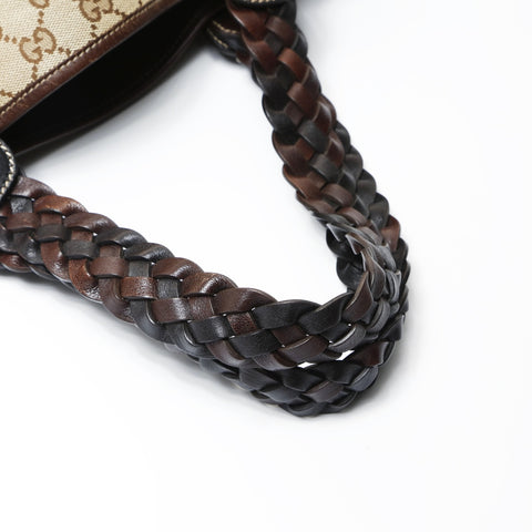 GUCCI GG canvas horsebit Shoulder Bag Brown WS26667
