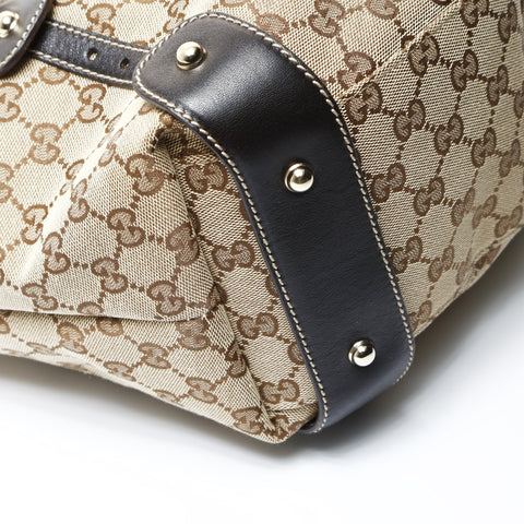 GUCCI GG canvas horsebit Shoulder Bag Brown WS26667