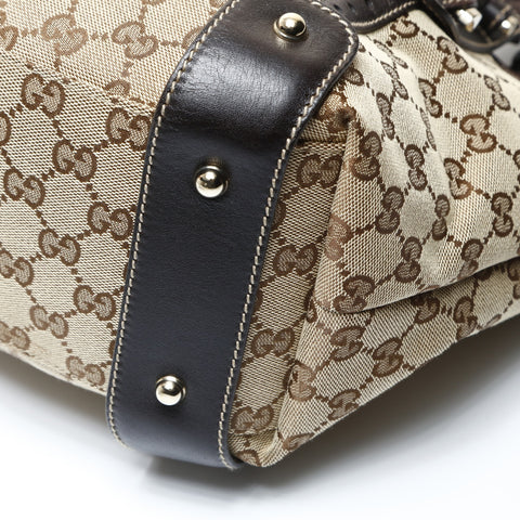 GUCCI GG canvas horsebit Shoulder Bag Brown WS26667