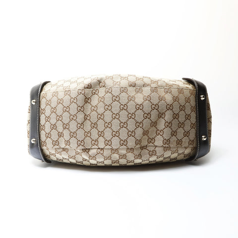 GUCCI GG canvas horsebit Shoulder Bag Brown WS26667