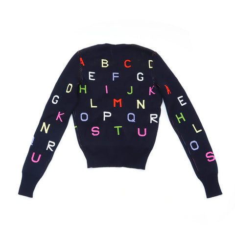 CHANEL alphabet knit 2001 setup wool black WS2666