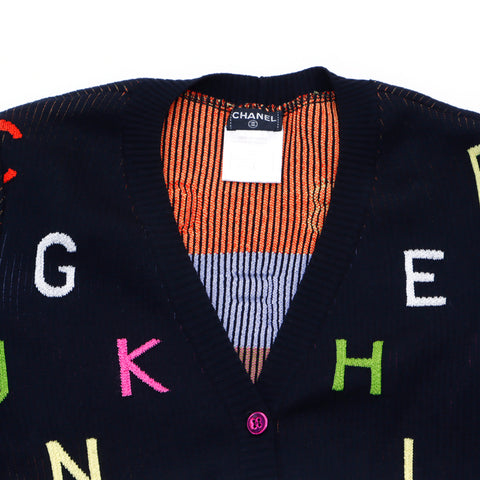 Chanel Chanel Alphabet Knit 2001 Configuration laine noire WS2666