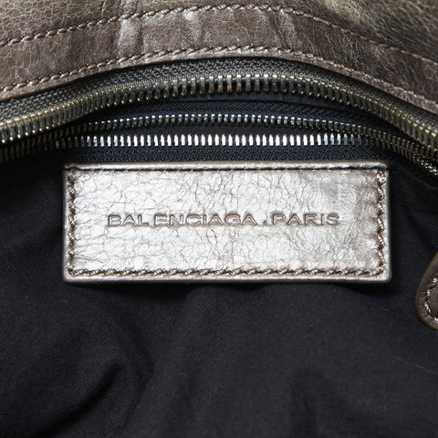 BALENCIAGA Giant City Leather 2way Handbag gray WS26673