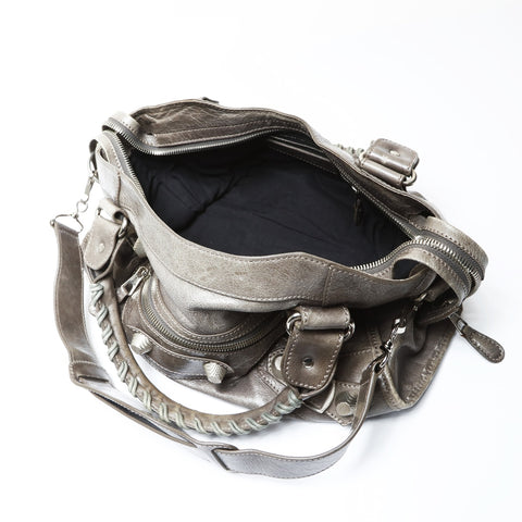 BALENCIAGA Giant City Leather 2way Handbag gray WS26673
