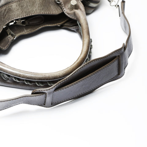 BALENCIAGA Giant City Leather 2way Handbag gray WS26673