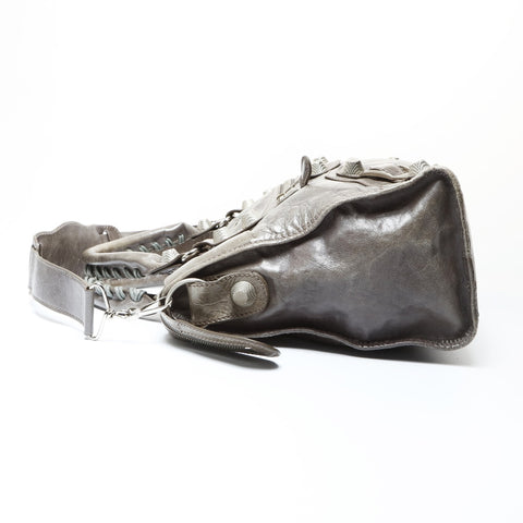 BALENCIAGA Giant City Leather 2way Handbag gray WS26673