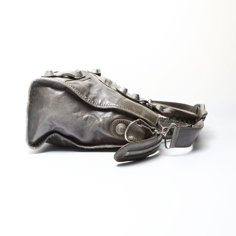 BALENCIAGA Giant City Leather 2way Handbag gray WS26673