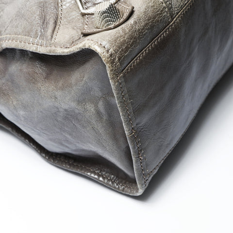 BALENCIAGA Giant City Leather 2way Handbag gray WS26673