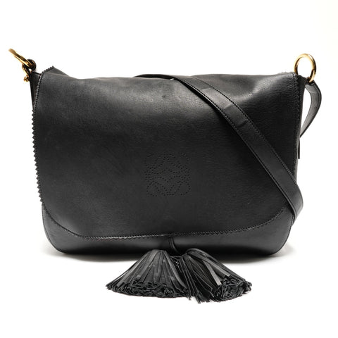 LOEWE Nappa Leather Anagram Shoulder Bag black WS26676