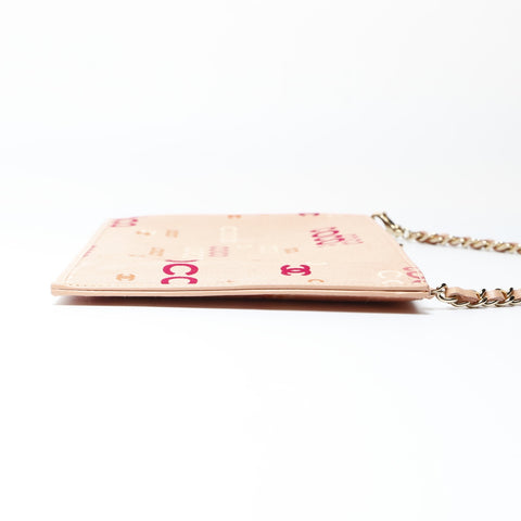 CHANEL Canvas Clutch Chain No. 7 2002-2003 Shoulder Bag pink WS26677