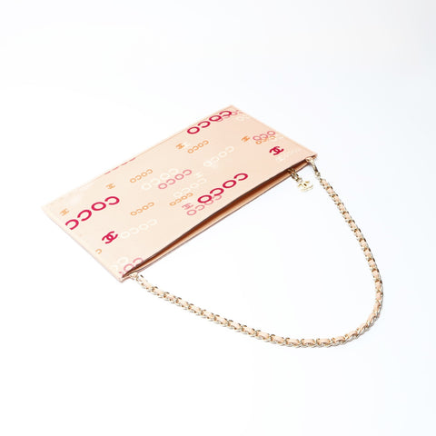 CHANEL Canvas Clutch Chain No. 7 2002-2003 Shoulder Bag pink WS26677