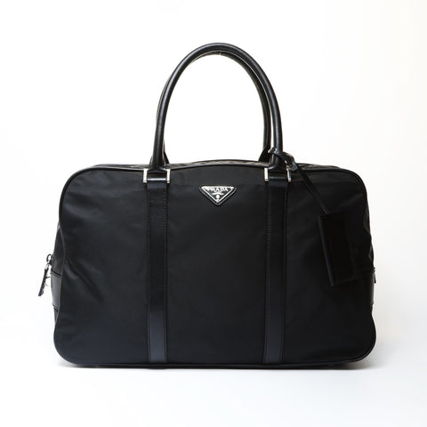 PRADA Tessuto nylon and Saffiano leather business bag with triangle logo Handbag black WS26679