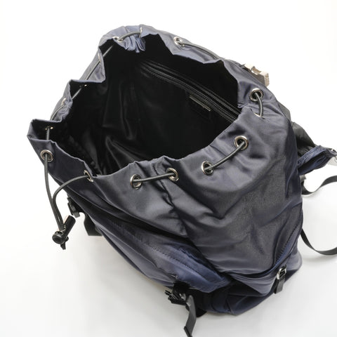 PRADA Nylon triangle logo Backpack  Daypack Navy WS26681
