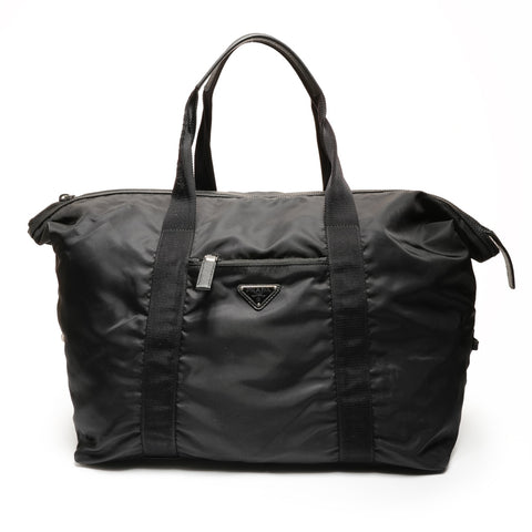 PRADA Nylon Triangle Logo Travel Bag Boston bag black WS26682