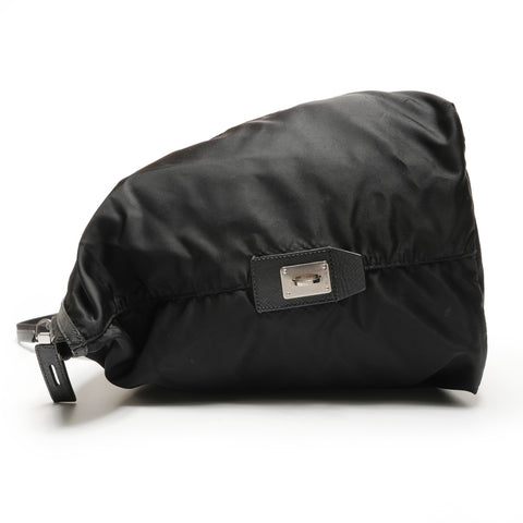 PRADA Nylon Triangle Logo Travel Bag Boston bag black WS26682