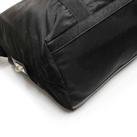 PRADA Nylon Triangle Logo Travel Bag Boston bag black WS26682