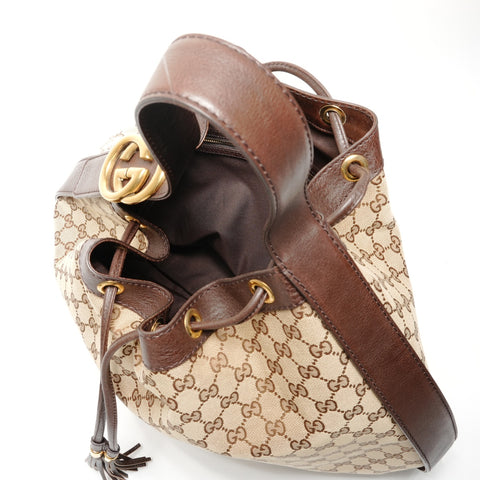 GUCCI GG canvas interlocking G Shoulder Bag Brown WS26683
