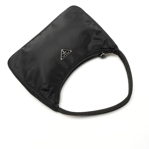 PRADA Nylon Mini Hobo Handbag black WS26690
