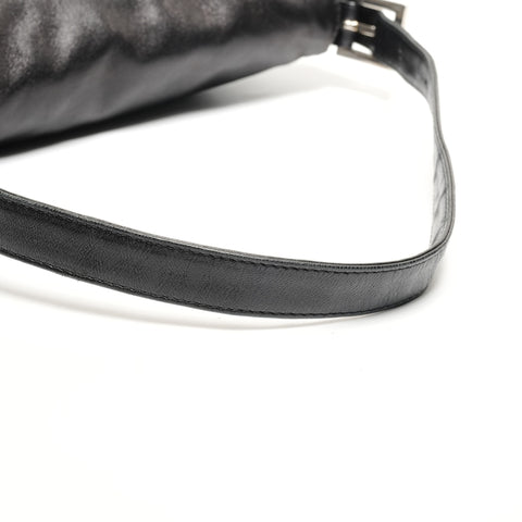 FENDI Lambskin Leather Mamma Bucket Shoulder Bag black WS26691