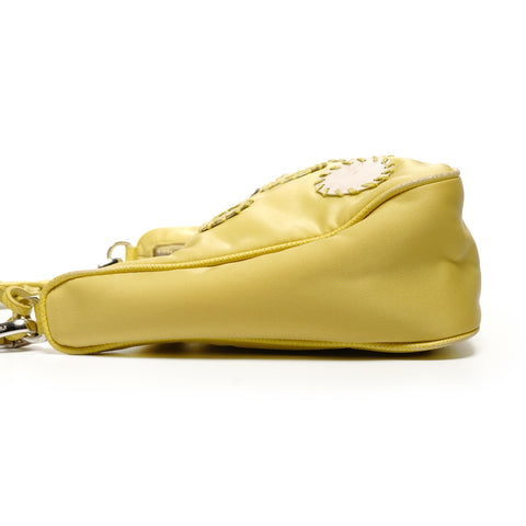 PRADA Nylon Dot Mirror Re-Edition 2005 Shoulder Bag yellow WS26692