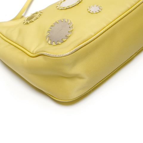 PRADA Nylon Dot Mirror Re-Edition 2005 Shoulder Bag yellow WS26692
