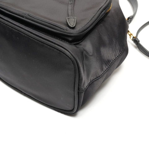 PRADA Duet 2-way nylon bucket bag with triangle logo, 1BH038, drawstring closure Shoulder Bag black WS26693
