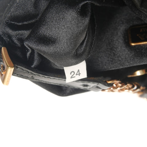 PRADA Nylon Mini Chain Accessory Pouch One Belt Shoulder Bag black WS26697